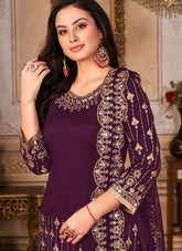 Awesome Real Mirror And Embroidered Work Patiyala Suit